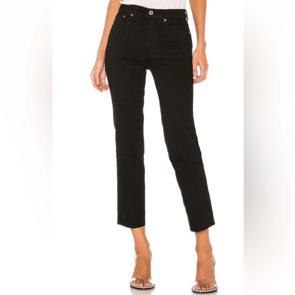 RE/DONE Black Straight Black Jet Jeans